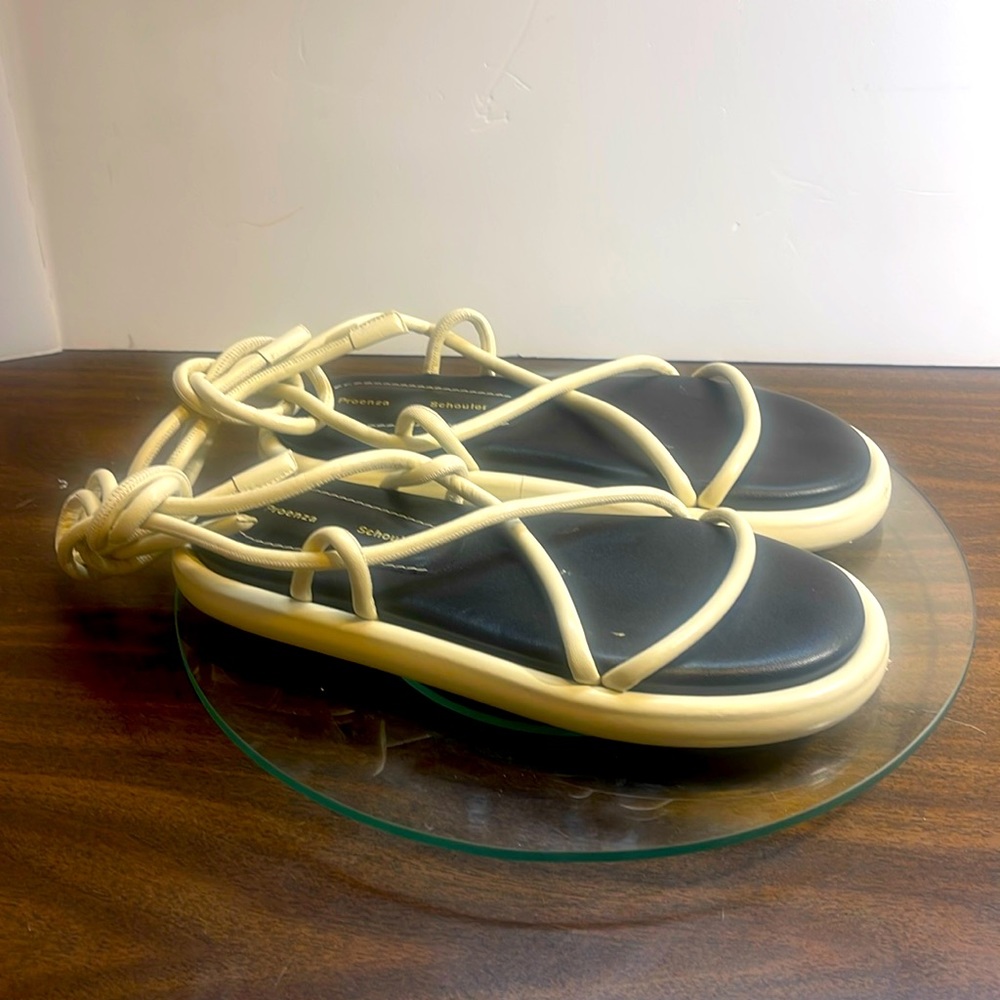 Proenza Schouler Pipe Strappy Wraparound Sandals White Women's 38 US 8